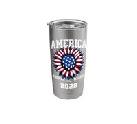Ron Paul Thomas Massie Election 2028 President American Flag Stainless Steel Insulated Tumbler