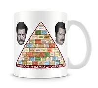 Ron Swanson's Pyramid of Greatness Birthday, Secret Santa Unique 11oz White Ceramic Mug Coffee Tea Mug.