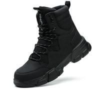 Rona Shoes Safety Boots Work Boots Steel Toe Cap Boots Safety Shoes Steel Toe Shoes Work Shoes Lightweight Comfortable Non Slip Men's Women's Ladies Atlas Black UK7 / EU40.5