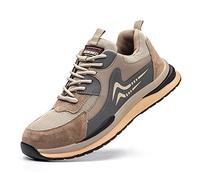 Rona Shoes Safety Shoes Safety Trainers Steel Toe Cap Trainers Work Shoes Lightweight Comfortable Slip On for Men Women Ladies Beta Brown UK6 / EU39