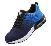 Rona Shoes Safety Shoes Steel Toe Shoes Safety Trainers Work Shoes Lightweight Comfortable for Men Women Steel Toe Cap Shoes Delta Blue (UK5.5 / EU38)