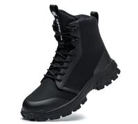 Rona Shoes Work Boots Steel Toe Cap Boots Safety Trainers Work Shoes Lightweight Comfortable Non Slip Men's Women's Ladies Armor Black UK7 / EU40.5