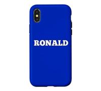 Ronald Name Tag Small White Text Personalised FRONT Matching Case for iPhone X/XS
