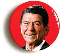 RONALD REAGAN BADGE BUTTON PIN (Size is 1inch/25mm diameter) RETRO EIGHTIES 1980s