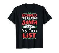 Ronald Santa Christmas Saying Funny Ronald Name Value Graphic T-Shirt