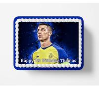 Ronaldo Al Nassr Personalised Edible Cake Topper & Matching Cupcake Toppers Printed on Icing Sheets - Round, Square, Costco, Cupcake Toppers - Happy Birthday (2. Costco/Rectangle/Square)