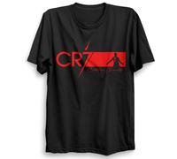 Ronaldo CR#7 Red Logo Signature Kids Youth Football T Shirt Inspired Ronaldo Jersey Kids Football Top (UK, Age, 9 Years, Regular, Black)