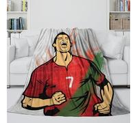 Ronaldo Fleece Blanket - Portugal Football Eye-catching Blanket Birthday Gift for Son Daughter Grandson Granddaughter Friend - Sofa Bed Chair Decor 40x50inch(100x130cm)