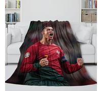 Ronaldo Plush Blanket - Football 3D Printed Soft Cozy Blanket Birthday Gift for Son Daughter Grandson Granddaughter Friend - Sofa Bed Crib Decor 80x90inch(200x230cm)