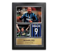 Ronaldo R9 Inter Milan Signed Framed - Autograph Print Football Memorabilia A3 Framed