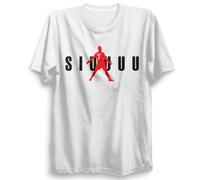 Ronaldo T Shirt Kids SIUUU Top CR#7 Youth Football Jumper Inspired Ronaldo Jersey Kids Football T Shirt (UK, Age, 9 Years, 11 Years, Regular, White)
