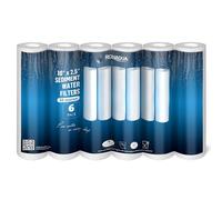 Ronaqua 50 Micron Sediment Water Filter Cartridge 10"x2.5", NSF Certified, 4-Layer Filtration for any 10-inch RO Units & Whole House Systems, Compatible with Culligan P5, AP110, WHKF-GD05, 6 Pack