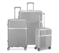 Roncato Airglam 4 wheels Suitcase set 3-piece with expansion pleat silver colored