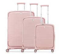 Roncato Arcade DLX 4 wheels Suitcase set 3-piece with expansion pleat pink