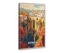 Ronda Spain Travel Canvas Poster Wall Art Decor Print Picture Paintings for Living Room Bedroom Decoration 12x18inch(30x45cm)