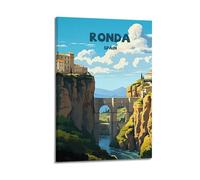 Roṇda Spain Vintage-Style Travel Poster Home Decor Wall Art Hanging Picture Print Bedroom Decorative Room Aesthetic 24x36inch(60x90cm)