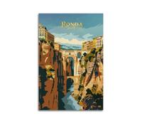 Rōnda Spain Vintage Travel Art Posters Print Photo Art Canvas Home Decorative Bedroom Modern Decors 16x24inch(40x60cm)