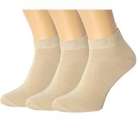 RONDO 3 Pack Unisex Thin Cotton Ankle Socks Dry Fit Low Cut Running Socks, Beige, One size