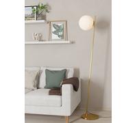 RONDO 4 Floor Lamp - Brushed Brass & Opal Matt Glass E27