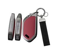 Rondrive 4/5/6/7/8/9 Button Metallic Leather Car Key Case Key Cover Fits for KIA PV5 2025 2026 Sportage EV6 EV3 EV4 EV5 EV9 Sorento K4 K8 Picanto Accessories Key Cover Key Protection Red