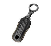 Rondrive Car Key Case Key Fob Compatible with Porsche for Panamera Cayenne Taycan 911 Carrera 2019-2025 PU Leather Key Cover Key Case Key Bag Type B Orange Line