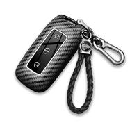 Rondrive Car Key fob Case fit for Geely EX5 SE PRO MAX SUV Galaxy E5 E8 Key Cover holder ABS Plastic Shell Keychain Keyring Remote control Protector Accessories Carbon fiber pattern Black 4