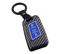 Rondrive Carbon Look ABS Car Key Case Key Cover Fits VW Arteon Shooting Brake 2023 Passat B8 Fluorescent Key Protector for Seat Ateca FR 2024 Ibiza 2025 Key Cover A-Blue
