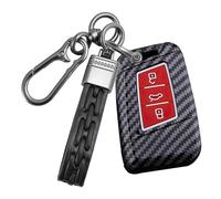 Rondrive Carbon Look ABS Car Key Case Key Cover Fits VW Passat B8 Arteon Jetta T-guan MK2 Golf Alltrack Atlas 2018-2022 Fluorescent Key Protection Key Cover B-Red