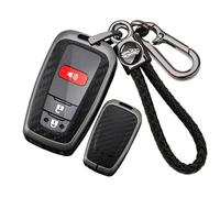 Rondrive Carbon Pattern Key Fob Case Compatible with Toyota RAV4 2024 2025 Camry Corolla Highlander Prius 4Runner C-HR Avalon Mirai 86 Protective Car Key Holder, A