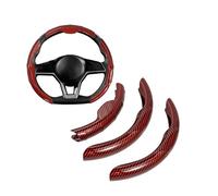 Rondrive Carbon Steering Wheel Cover Fits Ford Edge Mondeo S-Max Mustang Galaxy Steering Wheel Cover 3-Piece Steering Wheel Cover Car Accessories Car Styling Red