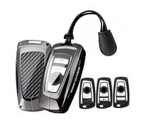 Rondrive Compatible with BMW 1 Series 2 Series 3 Series 4 Series 5 Series 6 Series 7 Series X3 X4 M2 M3 M4 M5 M6 F30 F31 F30 F10 F20 Key Case Car Key Cover Carbon Pattern Protection with Key Fob 3/4