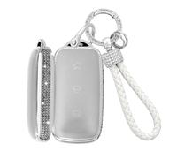 Rondrive Crystal Key Fob Case Compatible with Geely Galaxy EX5 E5 E8 L6 L7 Starry 8 for Proton e.MAS 7 Soft TPU Protective Car Key Shell, Silver