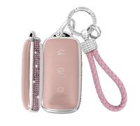 Rondrive Crystal Key Fob Cover Compatible with Geely Galaxy EX5 E5 E8 L6 L7 Starry 8 for Proton e.MAS 7 Soft TPU Protective Car Key Skin, Pink