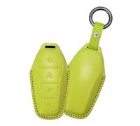 Rondrive Goat Leather Car Key Case Protective Cover Fits BYD Shark 6 Dolphin Surf Han Tang Seal 6 DM-i Sealion 5 DM-i 4 Atto 1 Dolphin Mini Key Cover Key Fob 4 Buttons A-Green