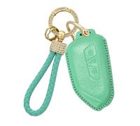 Rondrive Goat Leather Car Key Case Protective Key Case Fits Ford Tourneo Connect Capri EV 2025 2026 3-Button Key Case Key Cover Key Fob Green