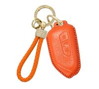 Rondrive Goatskin Car Key Case Protective Key Case Fits Tiguan 2025 2026 for Skoda Octavia A8 Enyaq Elroq Superb Fabia Key Case Key Cover Key Fob Orange