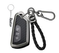 Rondrive Key Case Compatible With Cupra Formentor Leon Sportstourer Terramar Ateca Tavascan Born 2025 2026 Metal Car Key Case Key Cover PU Leather Carbon Fibre Black