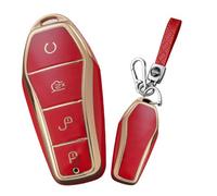 Rondrive Key Case Fits BYD Atto 3 Atto 2 DM-i Dolphin Surf Shark 6 Song Han EV Seal U DM-i Seal 6 Sealion 5 7 Tang Car Key Case Key Holder TPU Key Protector 4 Buttons B Red