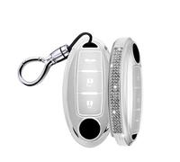 Rondrive Key Case Fits Nissan Pathfinder 2017-2021 GT-R Pulsar C13 Townstar 370Z 2009-2019 Cube Rogue 2019-2022 Sentra 2020-2023 Car Key Case Keychain Accessories A Silver