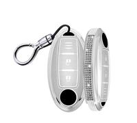 Rondrive Key Case Fits Nissan Pathfinder 2017-2021 GT-R Pulsar C13 Townstar 370Z 2009-2019 Cube Rogue 2019-2022 Sentra 2020-2023 Car Key Case Keychain Accessories A Silver
