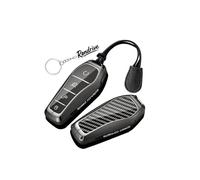 Rondrive Key Case Key Cover Compatible with BYD Seal U DM-I Song Plus EV Atto 2 Atto 3 Dolphin Surf Sealion 7 Metal Car Key Case Key Case Key Fob Carbon Fibre Black