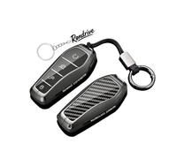 Rondrive Key Case Key Cover Compatible with BYD Seal U DM-I Song Plus EV Atto 2 Atto 3 Dolphin Surf Han Metal Car Key Case Key Case Key Fob Carbon Fibre Black