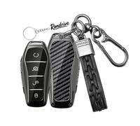 Rondrive Key Case Key Cover Compatible with BYD Seal U DM-I Song Plus EV Atto 2 Atto 3 Dolphin Surf Han Metal Car Key Case Key Case Key Fob Carbon Fibre Black