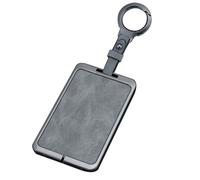 Rondrive Key Case Key Cover Compatible with Polestar 3 2025 Polestar 4 2026 NFC Card Key Case Metal Leather Key Case Compatible with Volvo EX30 EX40 EX90 Key Ring Grey