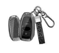 Rondrive Key Case Key Cover Compatible with Subaru Ascent Forester Outback Impreza WRX BRZ Legacy STI Levorg 3/4 Buttons Metal Car Key Case Key Fob Carbon Fibre Black