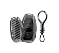 Rondrive Key Case Key Cover Compatible with Subaru Ascent Forester Outback Impreza WRX BRZ Legacy STI Levorg Metal Car Key Case for Toyota GR86 Keyring Carbon Fibre Black