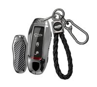 Rondrive Key Case Key Cover Fits Porsche 911 991 Boxster 718 Cayman 982 for Panamera 971 Metal Car Key Case Key Protector Key Fob 3/4 Buttons Carbon Fibre Black