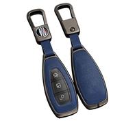 Rondrive Key Case Suitable for Ford Puma Gen-E ST Line 2025 2026 Kuga MK3 2023 Focus MK4 Fiesta MK7 MK8 Mondeo Grand C-Max Fusion Key Cover Car Key Case Key Fob Black Blue