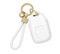 Rondrive Key Cover Suitable for Honda CR-V Civic Accord Pilot Jazz 2023 2025 HR-V Car Key Case Key Case Goatskin Key Ring Car Accessories White