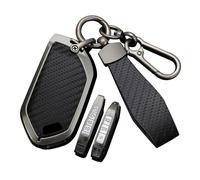 Rondrive Key fob Cover fit for Kia Sorento Sportage Carnival EV3 EV4 EV5 EV9 K3 K4 K5 Picanto 2025 2026 Metal Car key case holder shell key chain Keyring Accessories Black 4/5/6/7/8/9 buttons K2